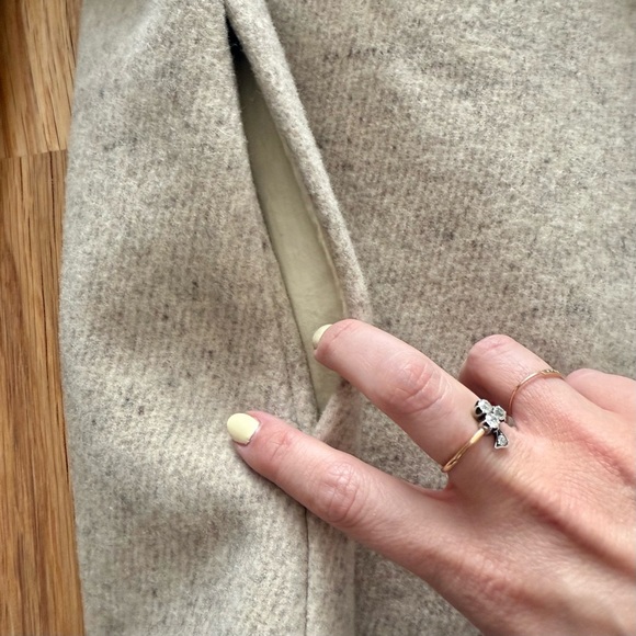 The Row Wool Cashmere Tan Belted Coat with Ostrich Trim – Size S – Made in USA - Picture 3 of 10